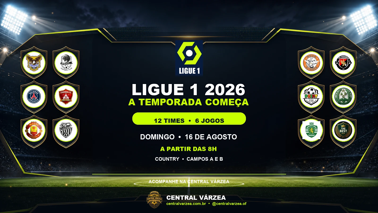 Ligue 1 começa neste domingo com 12 times e seis jogos na rodada de abertura